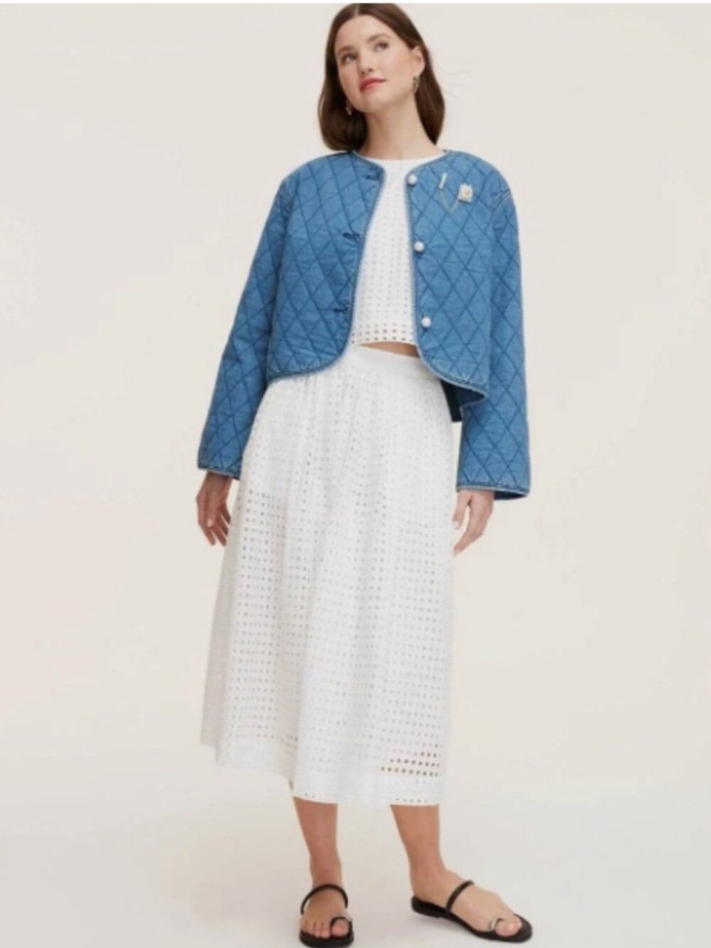 NWT Kate Spade x Target Blue Quilted Denim Jacket S